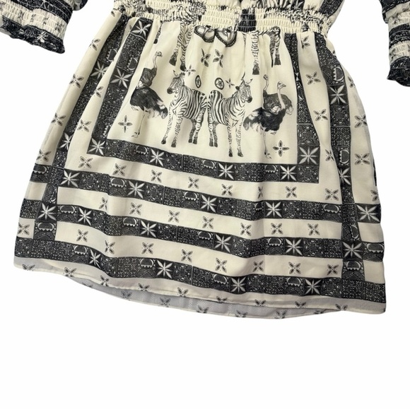 Amanda Uprichard Women's Vista Zoo Print Mini Dress Black & White Size P/XS - Picture 3 of 11